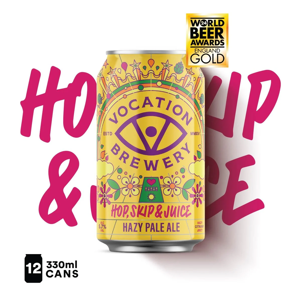 12PK Hop, Skip & Juice | 5.7% Hazy Pale Ale 330ml - Image 3