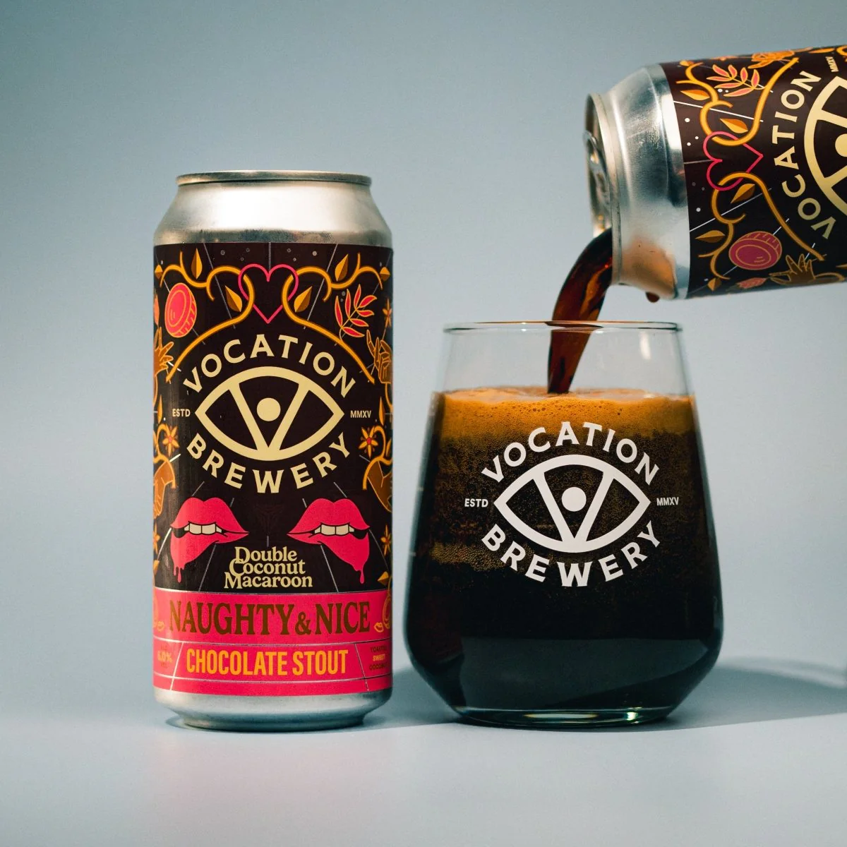 Naughty & Nice | Double Dipped Coconut Macaroon | Chocolate Stout 6.0% 440ml - Image 3